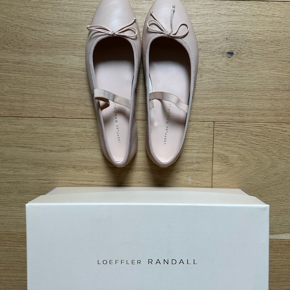 Loeffler Randall Pink Flats with Bow Detail